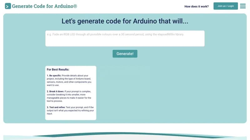 Duino Code Generator screenshot
