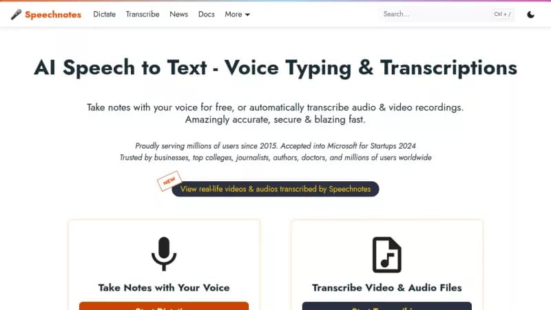 Speechnotes screenshot