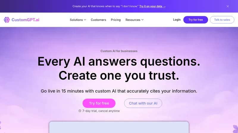 customgpt.ai website
