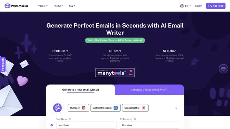 WriteMail.ai screenshot