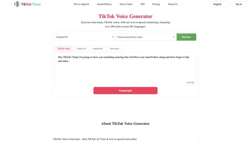 TikTok Voice Generator screenshot