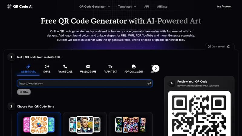 qr code ai website