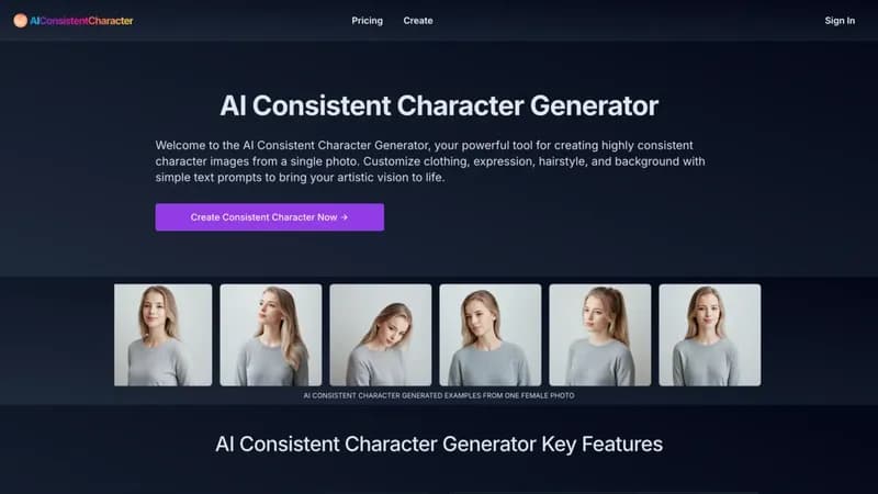 aiconsistentcharacter.com screenshot