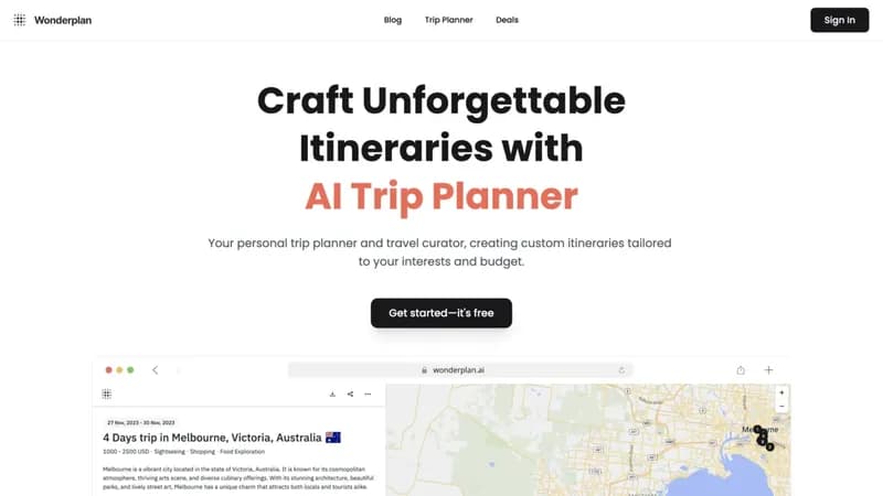 Wonderplan screenshot