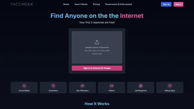Faceindex screenshot