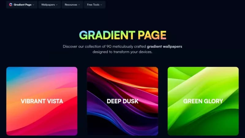 Gradient Page screenshot