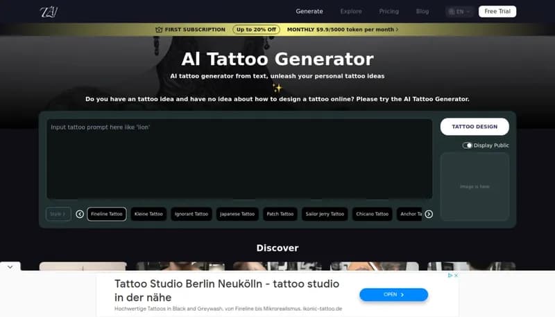 AI Tattoo Generator screenshot