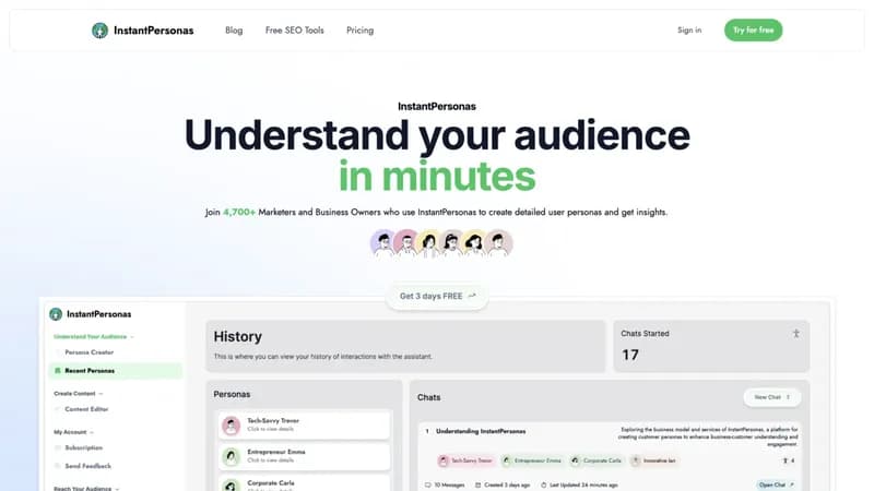 InstantPersonas screenshot