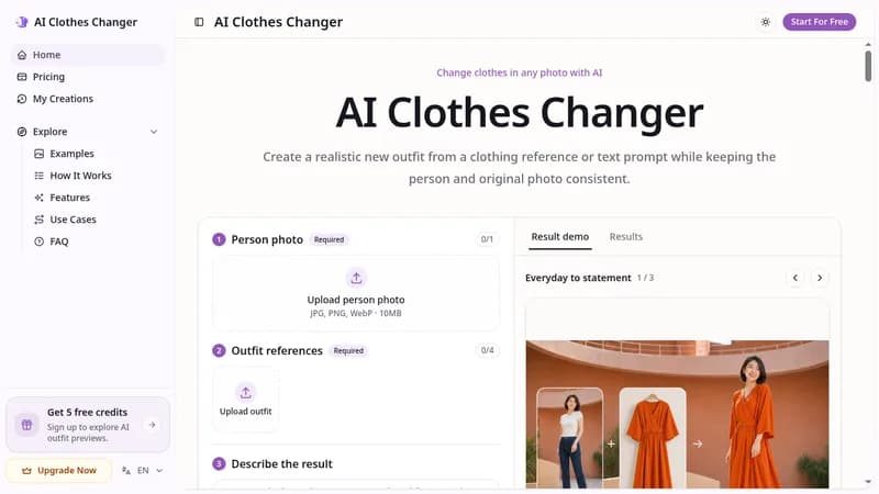 ai clothes changer website