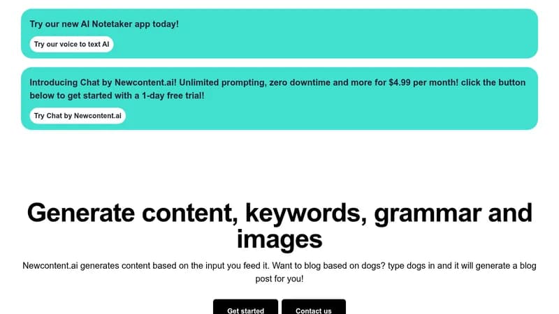 newcontent.ai website