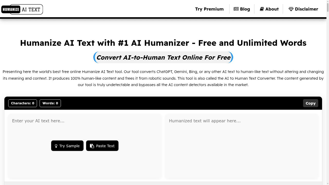humanize ai text website