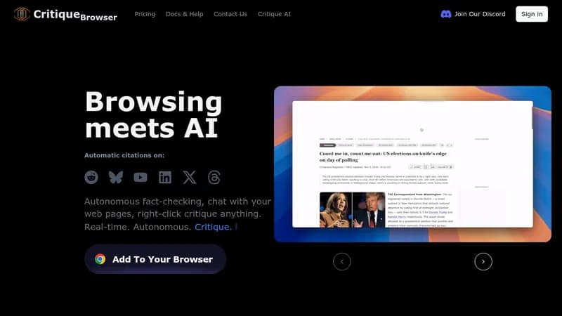 critiquebrowser website