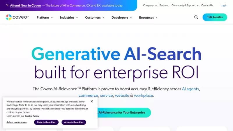 Coveo AI-Relevance Platform screenshot