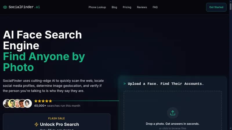 socialfinder.ai website