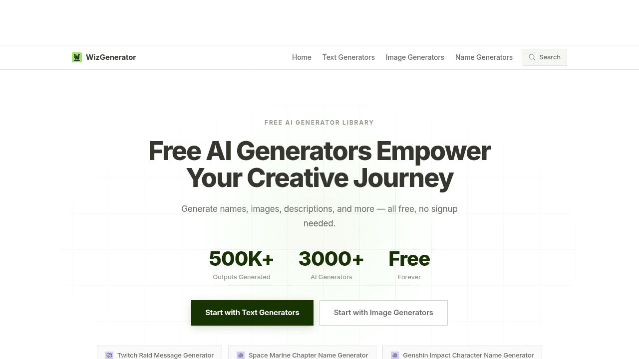 wizgenerator website