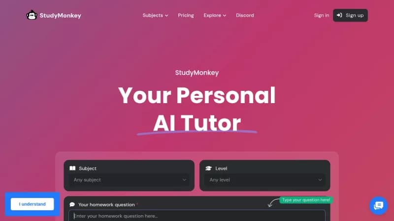 StudyMonkey screenshot
