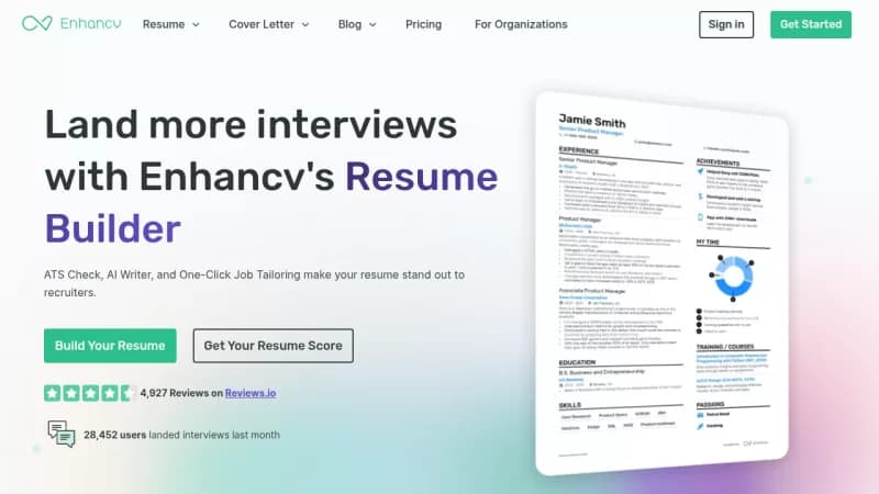 Enhancv screenshot