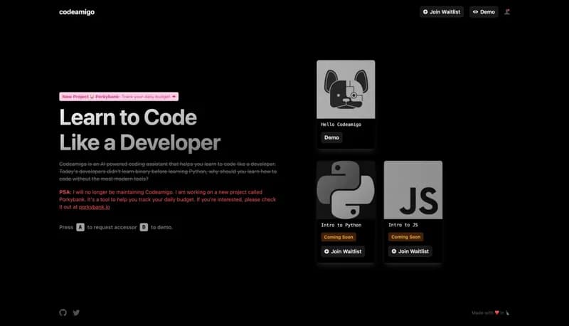 Codeamigo screenshot