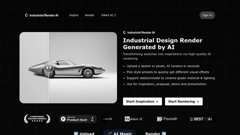 industrial render ai website