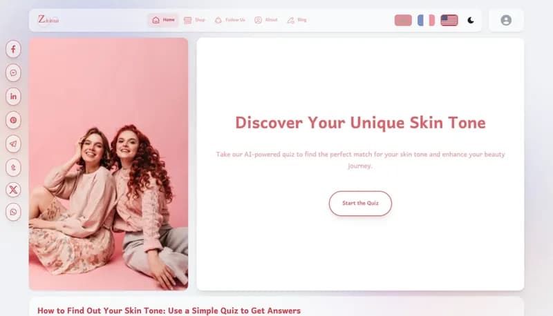 Zininoo Skin Tone Quiz screenshot