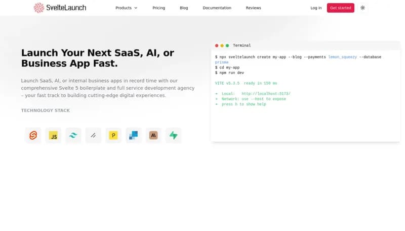 SvelteLaunch screenshot