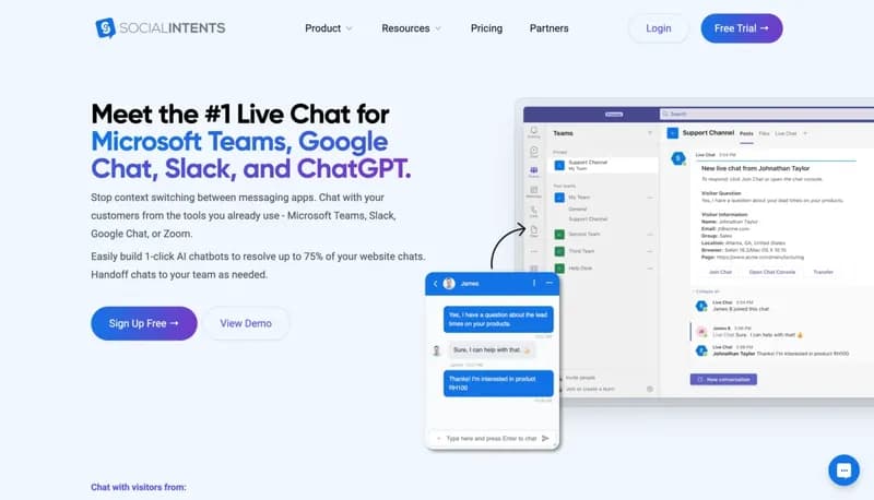 Social Intents screenshot