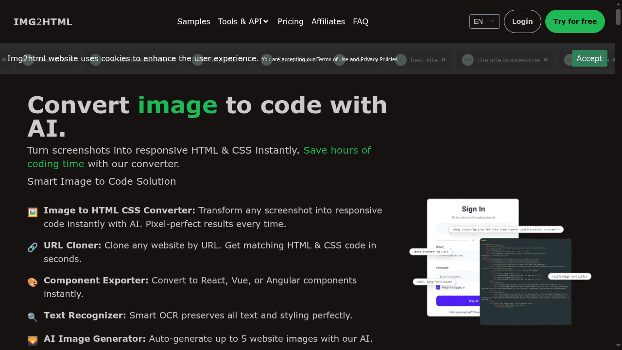 img2html website
