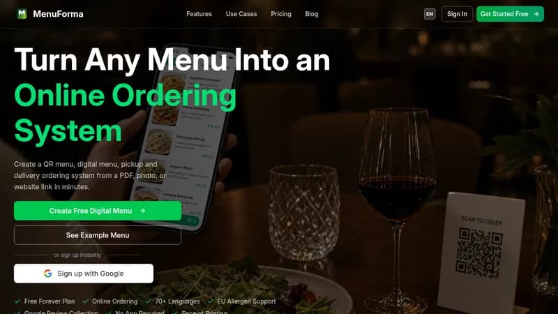menuforma website
