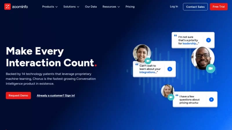 ZoomInfo Chorus AI screenshot