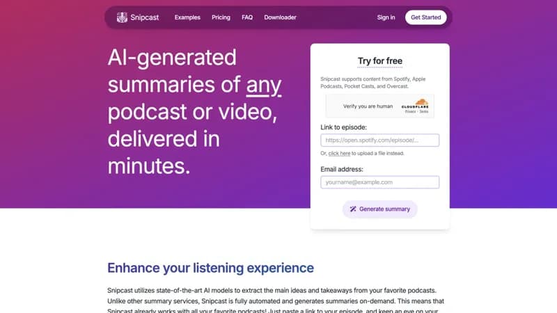 Snipcast.io screenshot