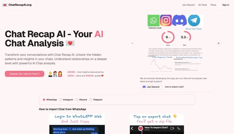 Chat Recap AI screenshot