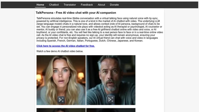 talkpersona website