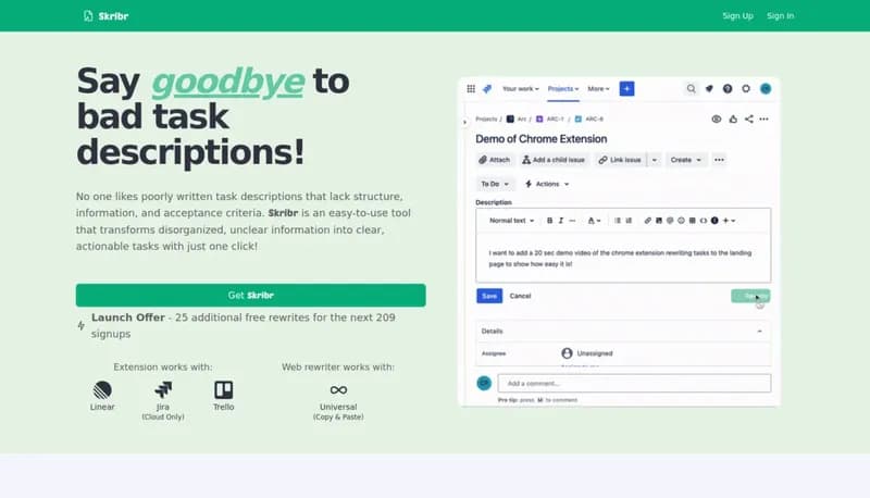 Skribr screenshot