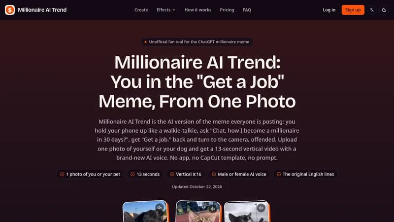 millionaire ai trend website
