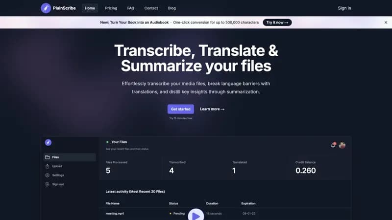 PlainScribe screenshot