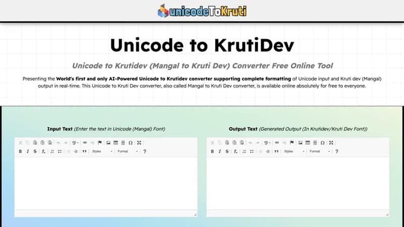 www.unicodetokruti.com screenshot