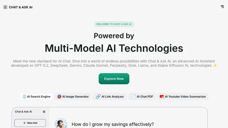 chat & ask ai website