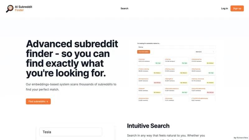 AI Subreddit Finder screenshot