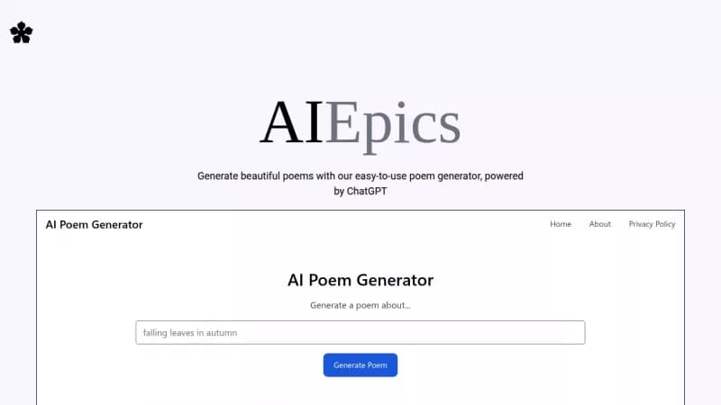 AI Poem Generator screenshot