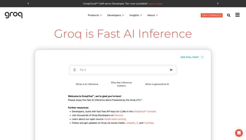 Groq screenshot