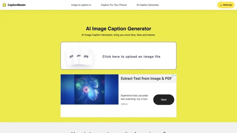 AI Image Caption Generator screenshot