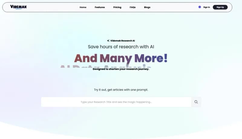 Videmak Research AI screenshot