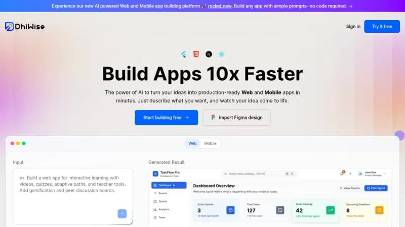 DhiWise screenshot