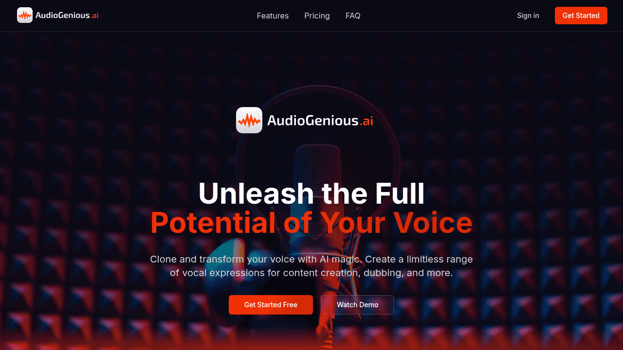 audiogenius.ai website