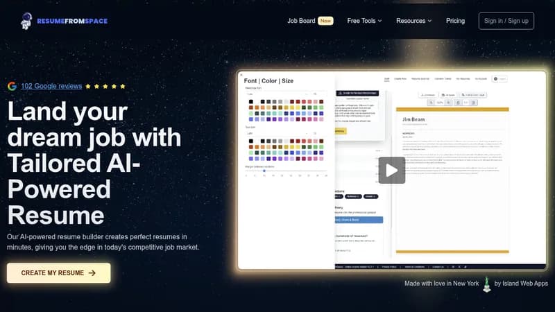 resumefromspace website