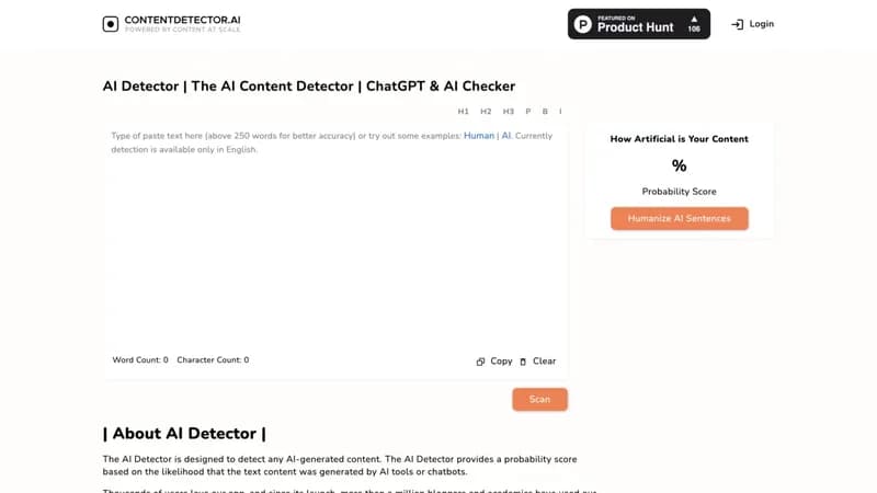 AI Detector screenshot
