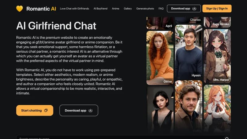 romantic ai website