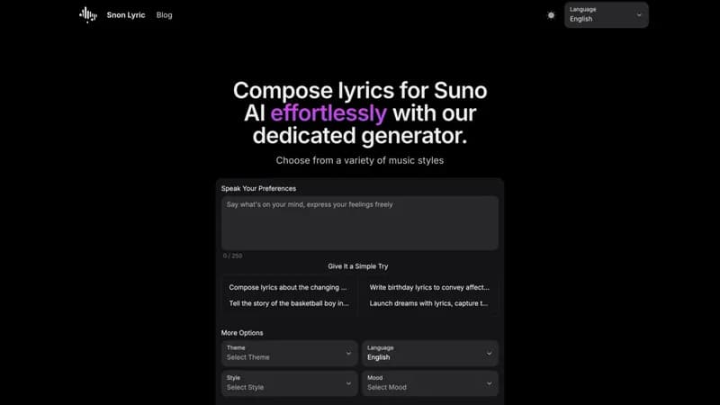 Sono Lyric screenshot