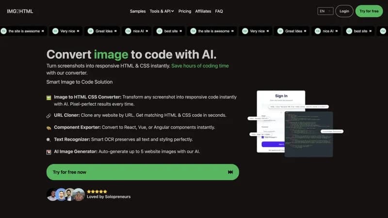 IMG2HTML screenshot