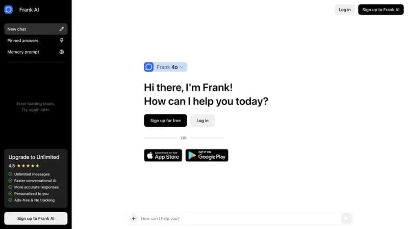 Frank AI screenshot